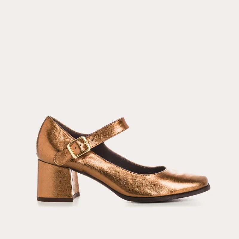 Reqins BABIES A TALONS GINGER CUIR METALLISE METALLIQUE Fashion