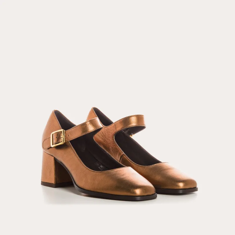 Reqins BABIES A TALONS GINGER CUIR METALLISE METALLIQUE Fashion