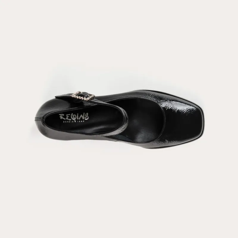 Reqins BABIES A TALONS GLORIA CUIR VERNIS NOIR Clearance