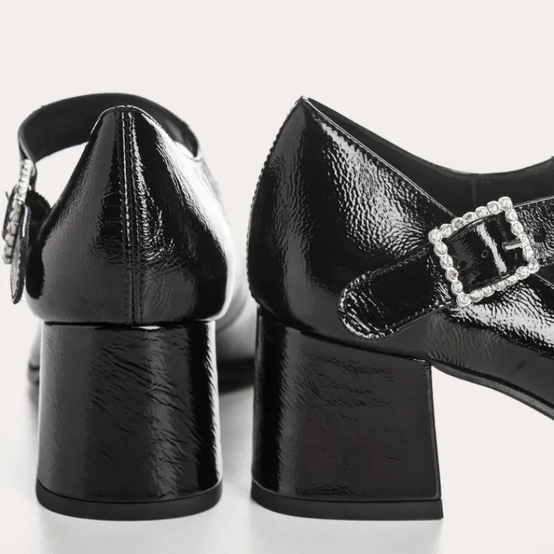 Reqins BABIES A TALONS GLORIA CUIR VERNIS NOIR Clearance