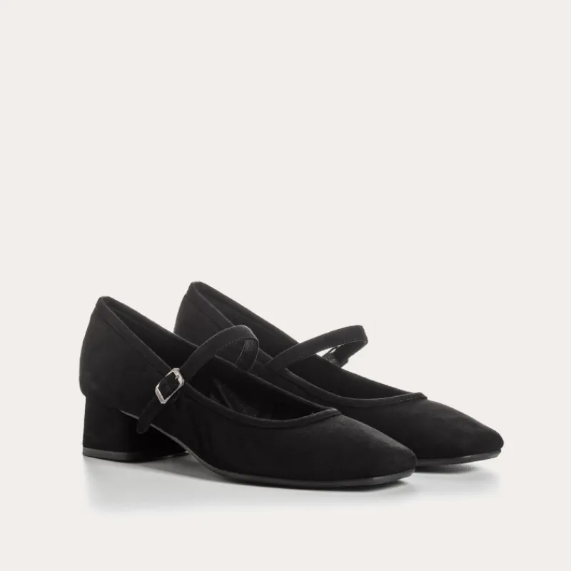 Reqins BABIES A TALONS KELLY CUIR VELOURS NOIR Fashion