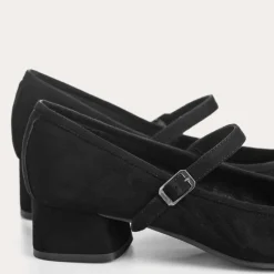 Reqins BABIES A TALONS KELLY CUIR VELOURS NOIR Fashion