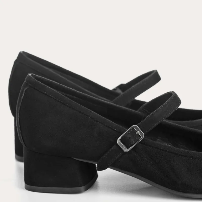 Reqins BABIES A TALONS KELLY CUIR VELOURS NOIR Fashion