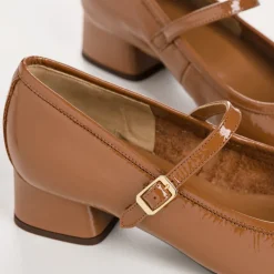 Reqins BABIES A TALONS KELLY CUIR NAPLAK CAMEL Online