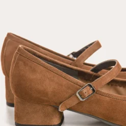 Reqins BABIES A TALONS KELLY CUIR VELOURS MARRON Fashion