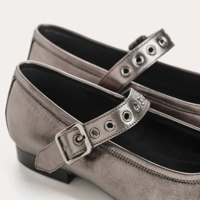 Reqins BABIES CELESTA CUIR METALLISE PLOMB Best