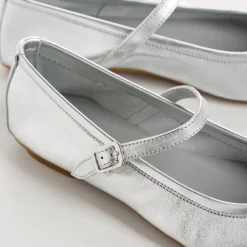 Reqins BABIES HONOR CUIR METALLISE ARGENT New