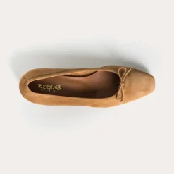 Reqins BALLERINES A TALONS FETICHE CUIR VELOURS HAVANE Discount