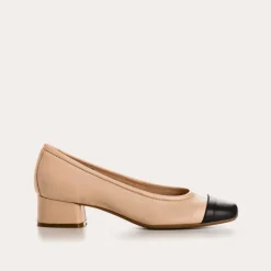 Reqins BALLERINES A TALONS KANA CUIR BICOLORE ROSE Sale