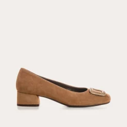 Reqins BALLERINES A TALONS KRISTA CUIR VELOURS CAMEL Clearance