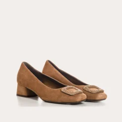 Reqins BALLERINES A TALONS KRISTA CUIR VELOURS CAMEL Clearance