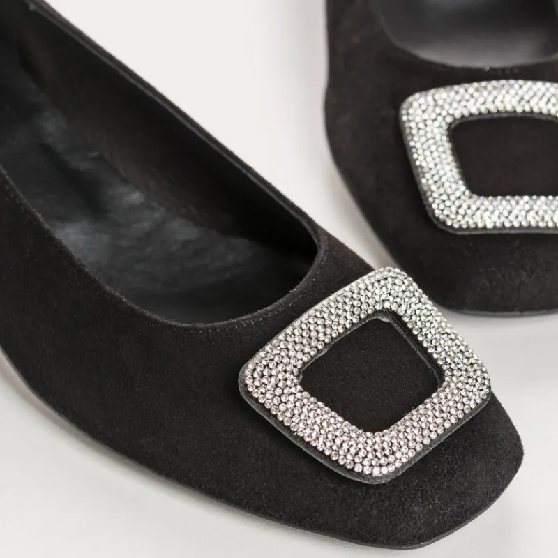 Reqins BALLERINES A TALONS KRISTA CUIR VELOURS NOIR Clearance