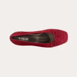 Reqins BALLERINES A TALONS KYRIEL CUIR VELOURS ROUGE Discount