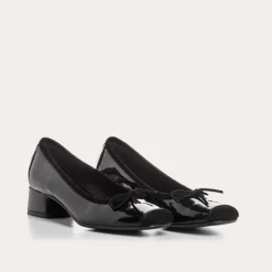 Reqins BALLERINES A TALONS KYRIEL VERNIS/CUIR VELOURS NOIR Clearance