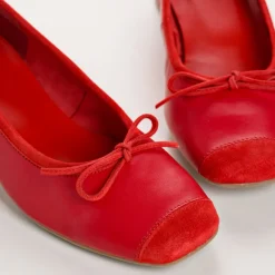 Reqins BALLERINES A TALONS KYRIEL CUIR/CUIR VELOURS ROUGE Hot