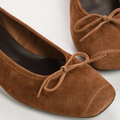 Reqins BALLERINES A TALONS KYRIEL CUIR VELOURS MARRON Outlet