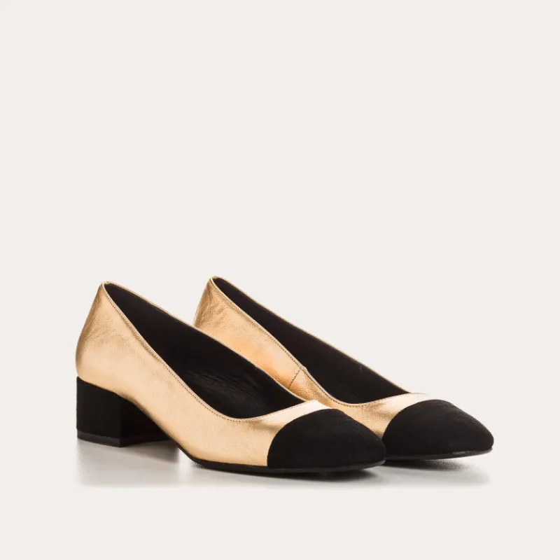 Reqins BALLERINES A TALONS RIVIERA CUIR METALLISE METALLIQUE Outlet