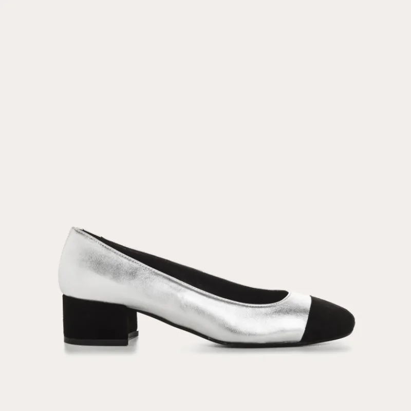 Reqins BALLERINES A TALONS RIVIERA CUIR METALLISE METALLIQUE Discount