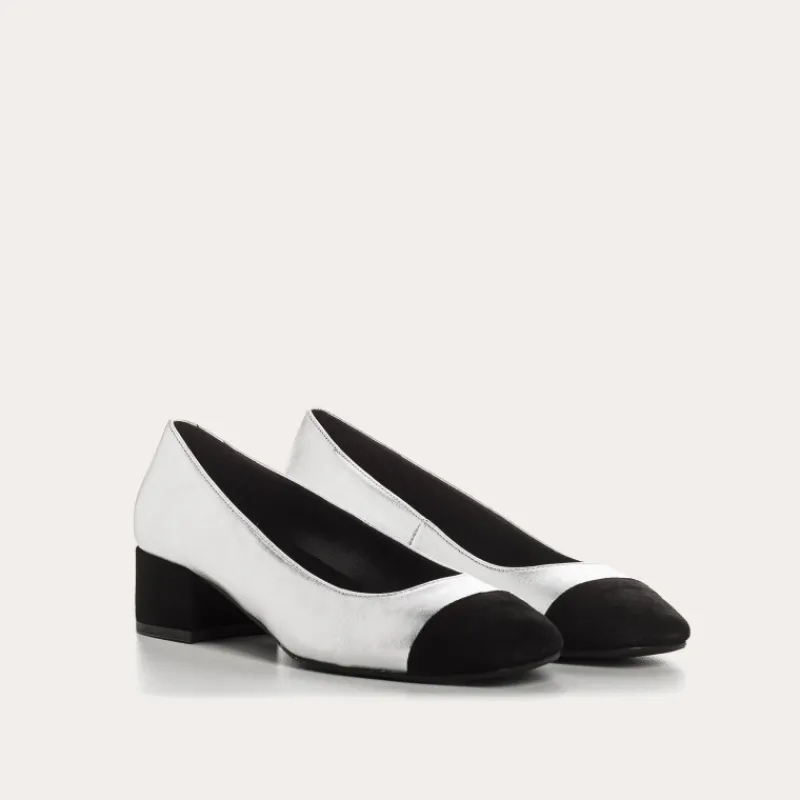 Reqins BALLERINES A TALONS RIVIERA CUIR METALLISE METALLIQUE Discount