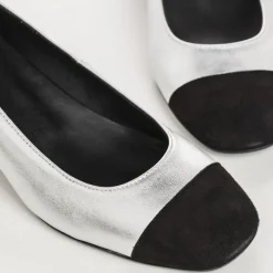 Reqins BALLERINES A TALONS RIVIERA CUIR METALLISE METALLIQUE Discount