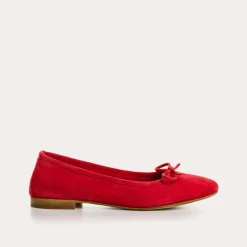Reqins BALLERINES CARMEN CUIR VELOURS CC ROUGE New