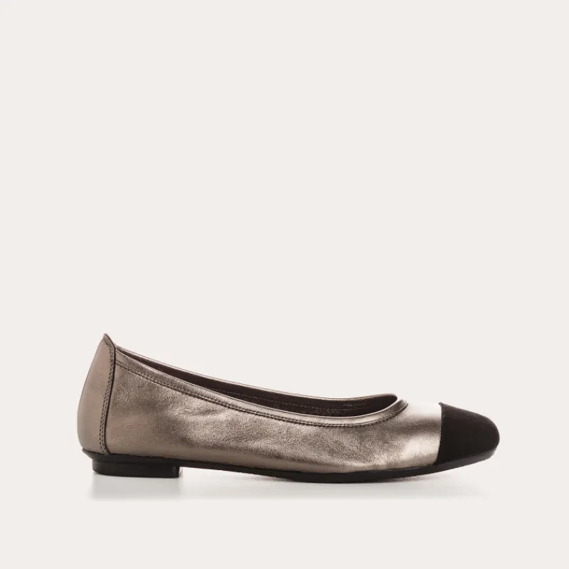 Reqins BALLERINES HALCINE CUIR METALLISE METALLIQUE Discount