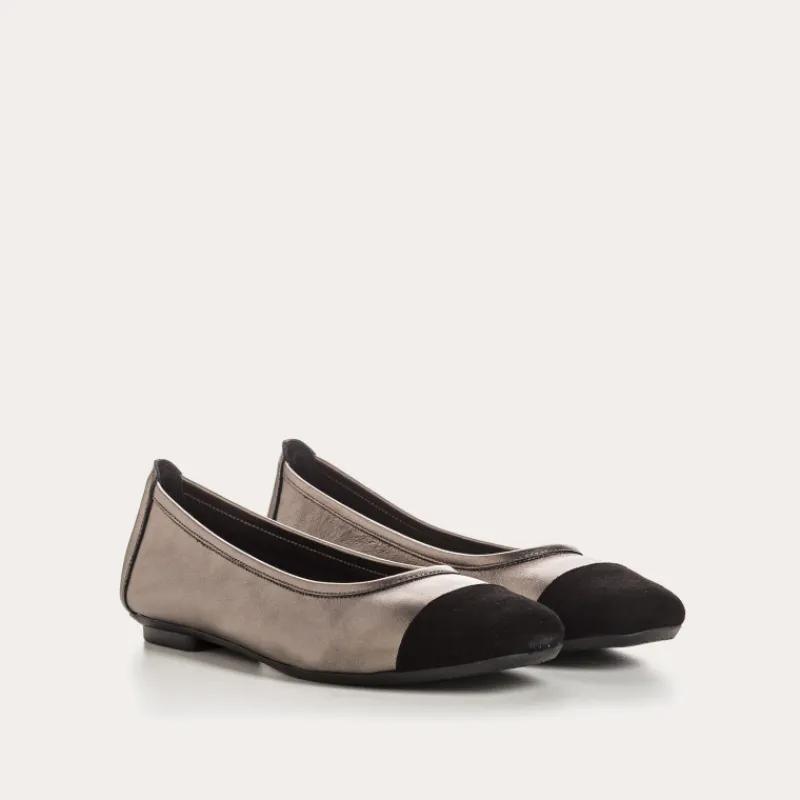 Reqins BALLERINES HALCINE CUIR METALLISE METALLIQUE Discount