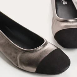 Reqins BALLERINES HALCINE CUIR METALLISE METALLIQUE Discount