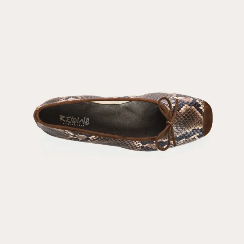 Reqins BALLERINES HARMONY CUIR SERPENT ANIMALIER Clearance