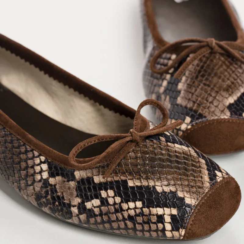 Reqins BALLERINES HARMONY CUIR SERPENT ANIMALIER Clearance