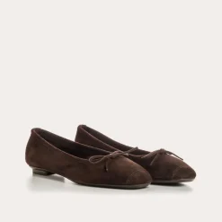 Reqins BALLERINES HARMONY CUIR VELOURS CC MARRON Hot