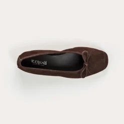 Reqins BALLERINES HARMONY CUIR VELOURS CC MARRON Hot