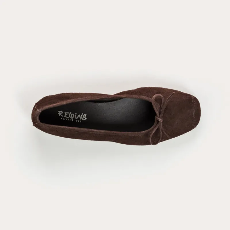 Reqins BALLERINES HARMONY CUIR VELOURS CC MARRON Hot