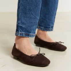 Reqins BALLERINES HARMONY CUIR VELOURS CC MARRON Hot