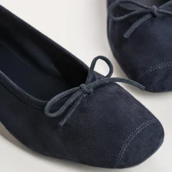 Reqins BALLERINES HARMONY CUIR VELOURS CC BLEU Clearance