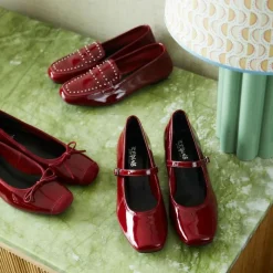 Reqins BALLERINES HARMONY CUIR VERNIS ROUGE Outlet