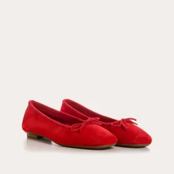 Reqins BALLERINES HARMONY CUIR VELOURS CC ROUGE Online
