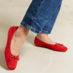 Reqins BALLERINES HARMONY CUIR VELOURS CC ROUGE Online