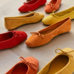 Reqins BALLERINES HARMONY CUIR VELOURS CC ROUGE Online