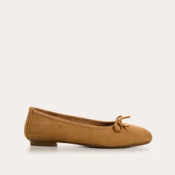Reqins BALLERINES HARMONY CUIR VELOURS CC CAMEL Clearance