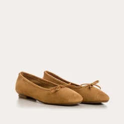 Reqins BALLERINES HARMONY CUIR VELOURS CC CAMEL Clearance