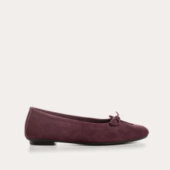 Reqins BALLERINES HARMONY CUIR VELOURS ROUGE Outlet