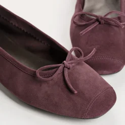 Reqins BALLERINES HARMONY CUIR VELOURS ROUGE Outlet