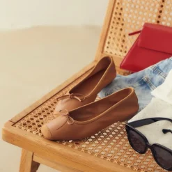 Reqins BALLERINES HARMONY CUIR/CUIR VELOURS CC CAMEL Hot