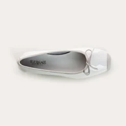 Reqins BALLERINES HARMONY VERNIS/CUIR VELOURS CC BLANC New