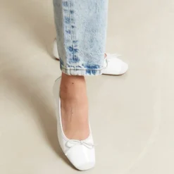 Reqins BALLERINES HARMONY VERNIS/CUIR VELOURS CC BLANC New