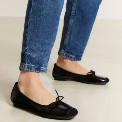 Reqins BALLERINES HARMONY VERNIS/CUIR VELOURS CC NOIR Discount