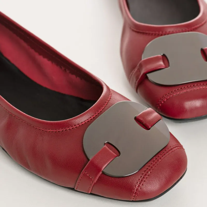 Reqins BALLERINES HERMES CUIR ROUGE Clearance