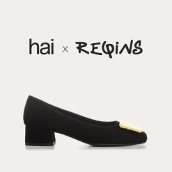 Reqins BALLERINES KEFIR CUIR VELOURS/SILK NOIR Online