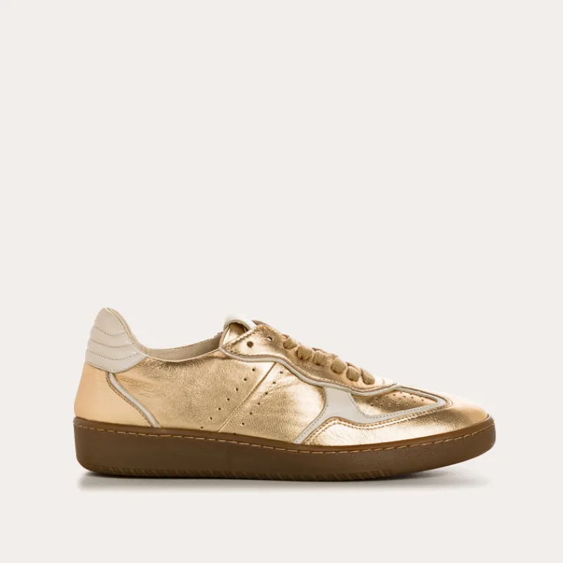 Reqins BASKETS ATHENA CUIR METALLISE METALLIQUE New